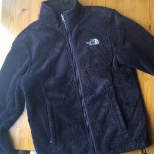 Black Fuzzy North Face Jacket